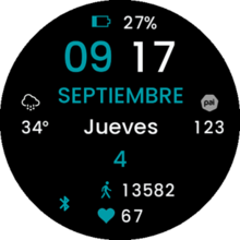 Digital azul y blanco