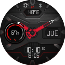 Analógico y digital rojo